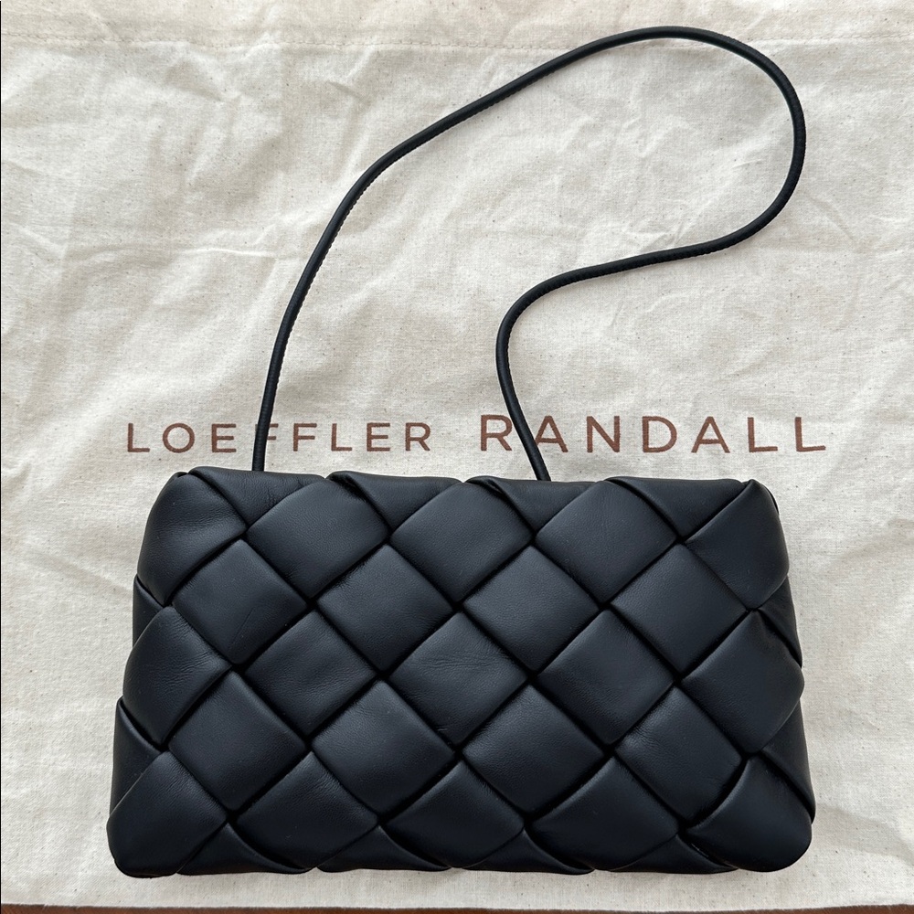 Loeffler Randall Auzeen Black Woven Shoulder Bag